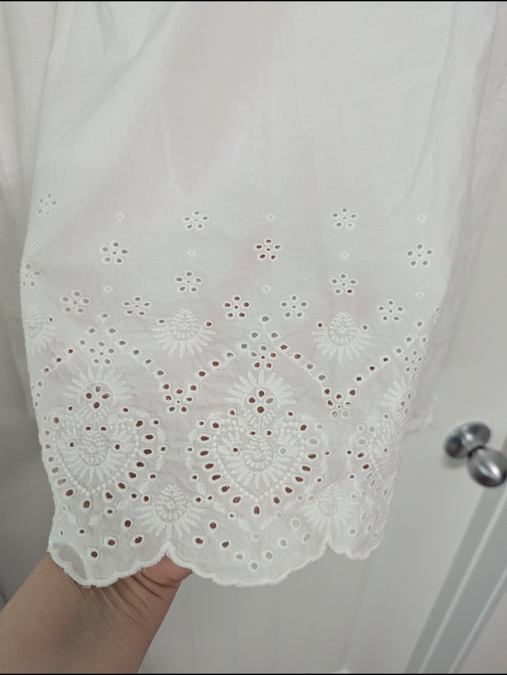White Eyelet Cotton Top - Picture 6 of 9